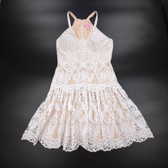 Lilly Pulitzer Dresses & Skirts - LILLY PULITZER Adella Engineered Exotic Lace Mini Dress Resort White Coquette 4